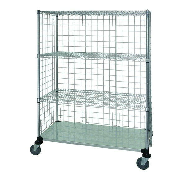 Quantum Storage Systems Enclosure Cart, Stem Caster in Carbon Steel Material, Chrome Color