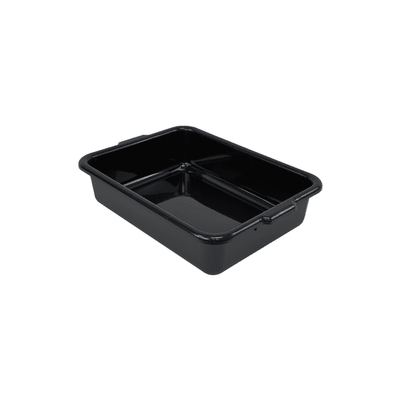 Quantum Storage Systems FSB-21155BK Flat Bottom Bussing Tubs Heavy Duty Part Organizer Black Bins 21" L x 15" W x 5" H 12 Pack