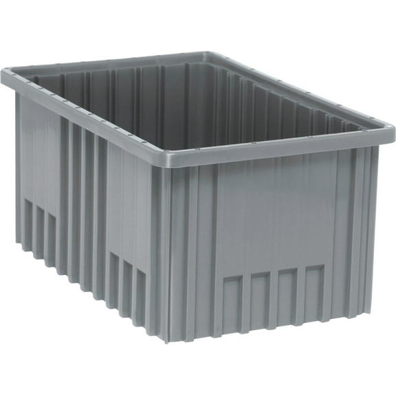 Quantum Storage® Dividable Grid Container, Gray, 16.5"L x 10.9"W x 8"H, Made in USA, 8-Pack