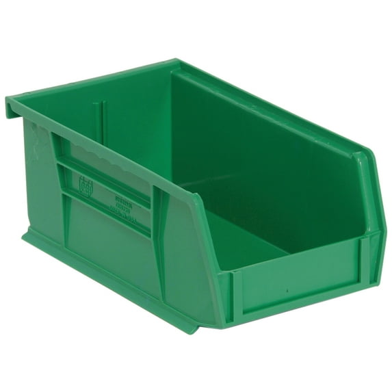 Quantum Storage Ultra Bin, Green, Stackable or Hangable, 4.1"W x 7.4"D x 3"H, 24 Pack
