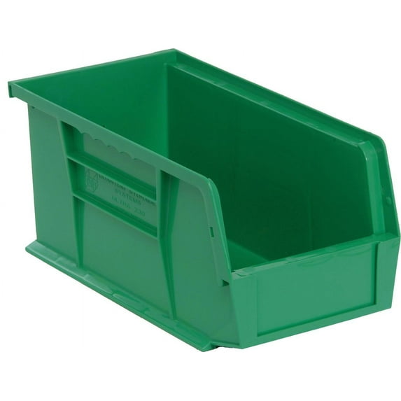 Quantum Storage Ultra Bin, Green, Stackable or Hangable, 5.5"W x 10.9"D x 5"H, 12 Pack