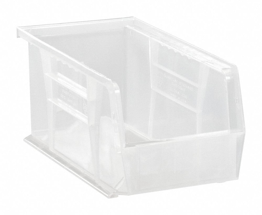 Clear Polypropylene Stackable Storage Bin with Divider Slot