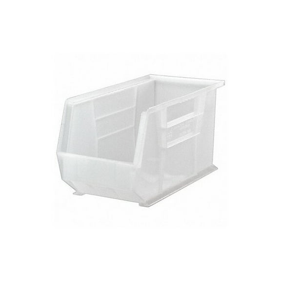 Hang & Stack Storage Bin, Polypropylene, Clear, 9 in H, 8 1/4 in W, 18 in L