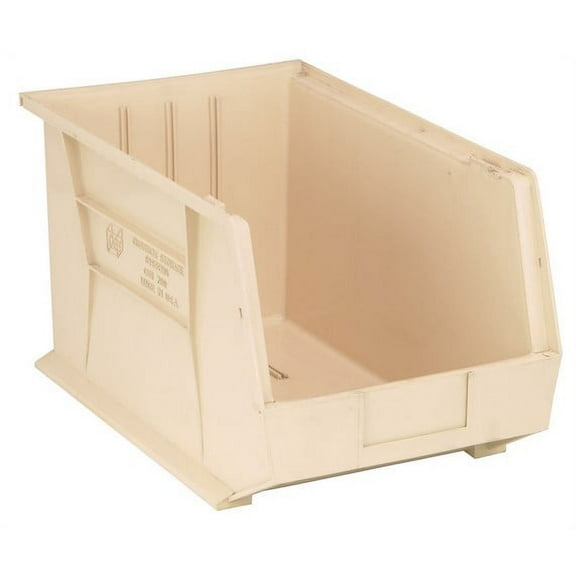 Box Partners Plastic Stack & Hang Bin Boxes 18" x 11" x 10" Ivory 4/Case BINP1811V