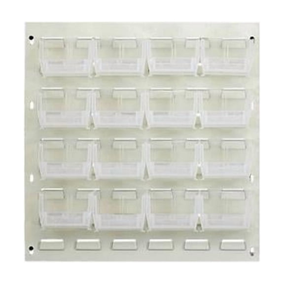 Quantum Storage QLP-1819HC-210-16CL 18 x 19 in. HC Louvered Panel with 16 Clear Bins