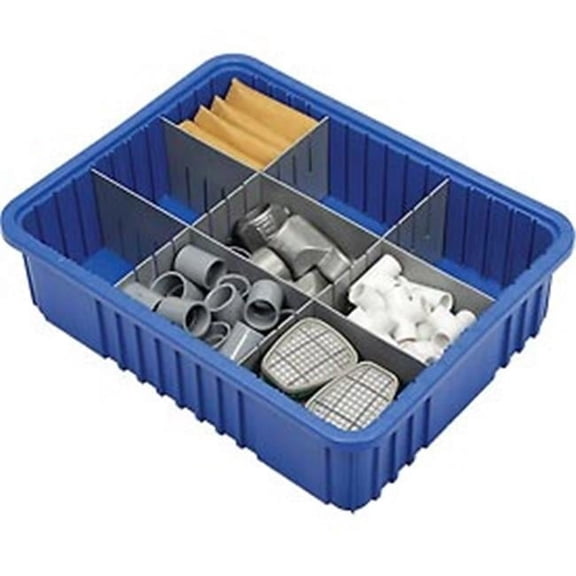 Quantum Storage Systems Plastic Dividable Grid Container - Blue - Pack of 3