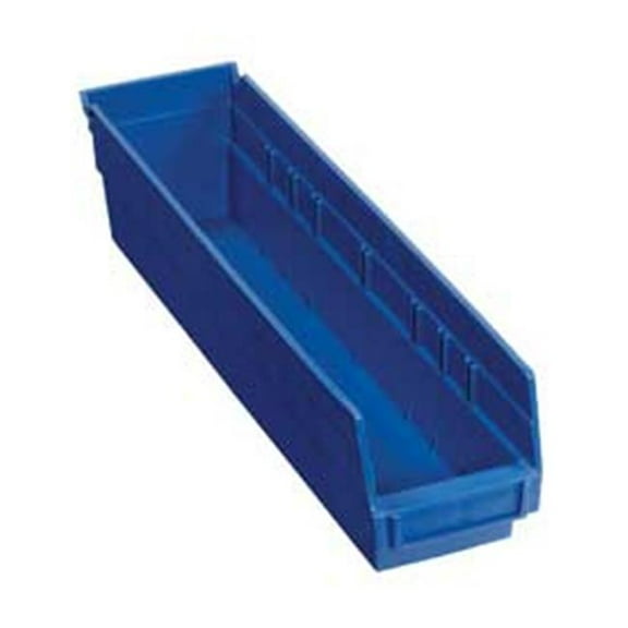 Quantum Storage Systems 184839BL Plastic Shelf Storage Bin - Nestable 4.13x 17.88 x 4 in. - Blue