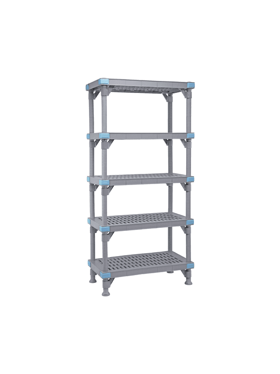 QP217262VS-5 Millenia Shelving Unit, 72" W x 21" D x 62" H, 2000 lbs Capacity, Polypropylene/ABS, Gray, NSF