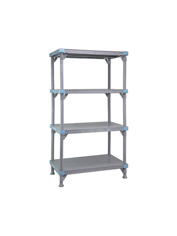 QP217274SS-4 Millenia Shelving Unit, 72" W x 21" D x 74" H, 2000 lbs Capacity, Polypropylene/ABS, Gray, NSF