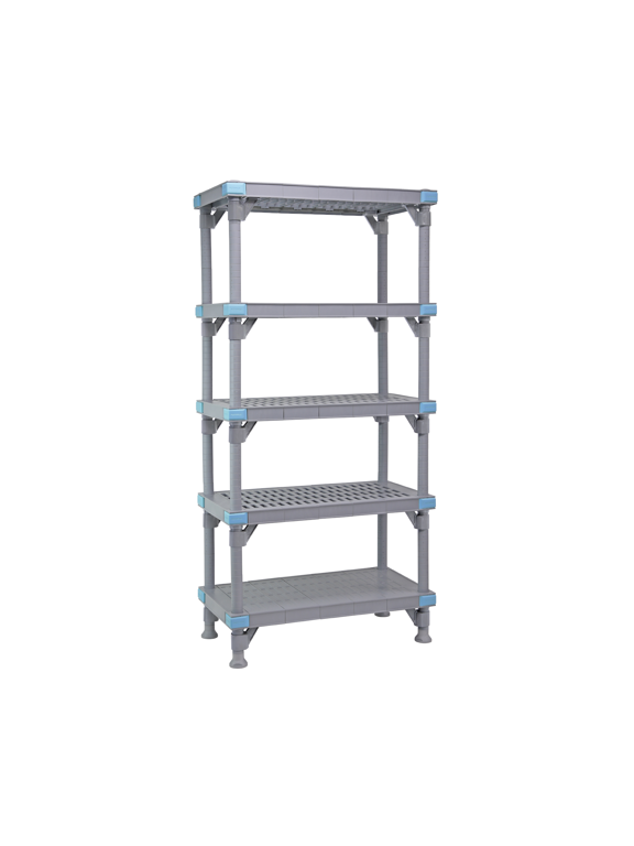 QP217274V4S1 Millenia Shelving Unit, 72" W x 21" D x 74" H, 2000 lbs Capacity, Polypropylene/ABS, Gray, NSF