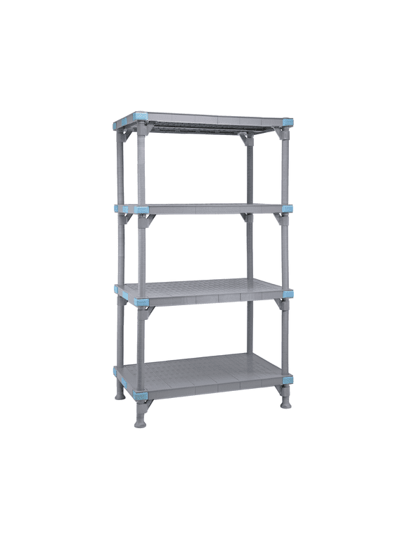 QP217286SS-4 Millenia Shelving Unit, 72" W x 21" D x 86" H, 2000 lbs Capacity, Polypropylene/ABS, Gray, NSF
