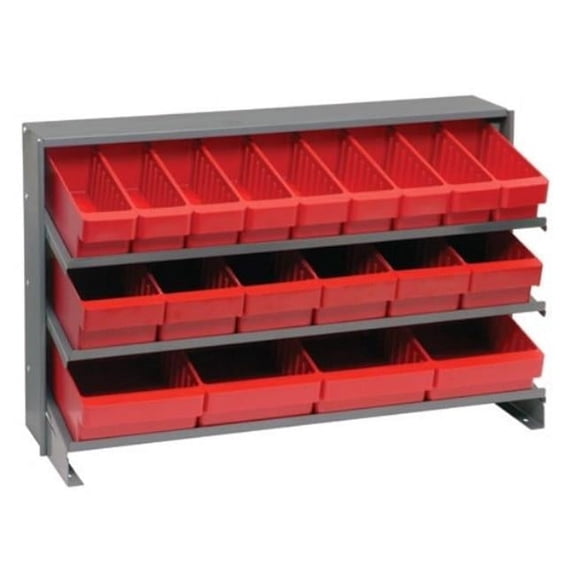 Quantum Storage Systems B382128 QPRHA-567 Bench Rack with 19 Red Euro Drawers - 12 x 36 x 21 in.