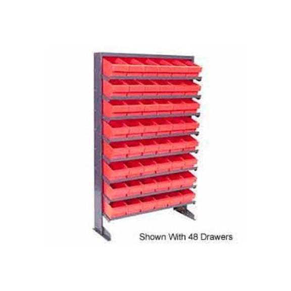 Quantum Storage Systems B382156 QPRS-701 Single Sided Rack with 32 Red Euro Drawers - 12 x 36 x 60 in.