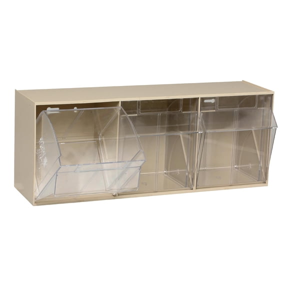 Quantum Storage Systems QTB303IV 3 Drawers Tip Out Cabinet Part Organizer Ivory 10" H x 24" W x 8" D CA2