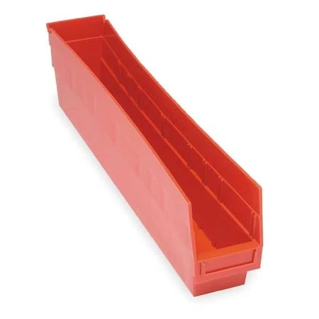 Quantum Storage Systems Qsb205rd Shelf Storage Bin, Polypropylene, Red, 6 In H,