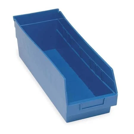 Quantum Storage Systems Qsb208bl Shelf Storage Bin, Polypropylene, Blue, 6 In