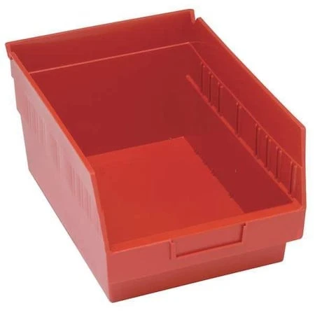 Quantum Storage Systems Qsb807rd Shelf Storage Bin, Polypropylene, Red, 8 In H,