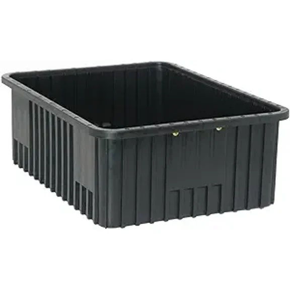 Quantum Storage Systems Quantum DG93080CO Dividable Grid Storage Container, 22-1/2" L x 17-1/2" W x 8" H, Black Conductive (Pack of 3), 3 Count