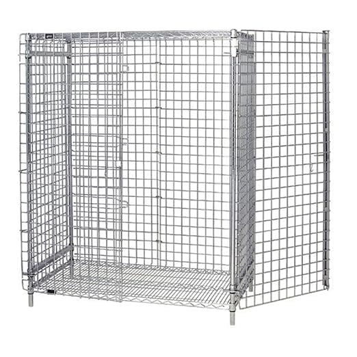 Quantum Storage Systems 1860-63SEC Wire Security Unit Shelves Chrome 2 Shelves 63" H x 60" W x 18" D