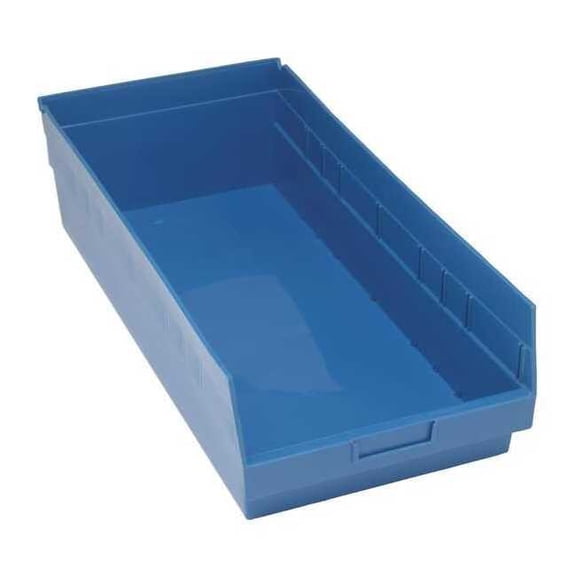 Quantum Storage Systems Shelf Bin,Blue,Polypropylene,8 in QSB816BL