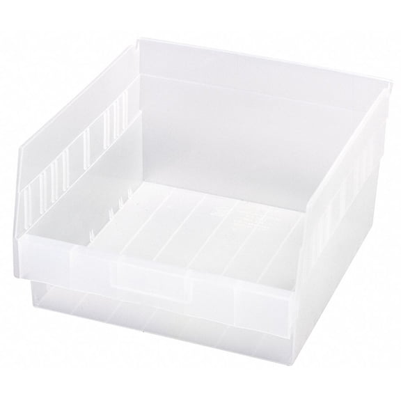 Quantum Storage Systems Shelf Bin, Clear, 6"H x 11-5/8"L x 11-1/8"W, 1EA