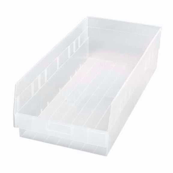Quantum Storage QSB216CL Store-More 6 in. Shelf Bin, Clear - 23.62 x 11.12 x 6 in.