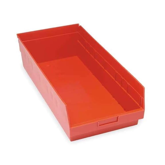 Quantum Storage Systems Shelf Bin,Red,Polypropylene,6 in QSB216RD