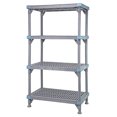 thumbnail image 1 of Quantum Storage Systems Millenia Shelving Unit, 42"W x 18"D x 86"H, 4 open grid shelves with removable shelf mats and 4 posts - Gray Finish, 1 of 1