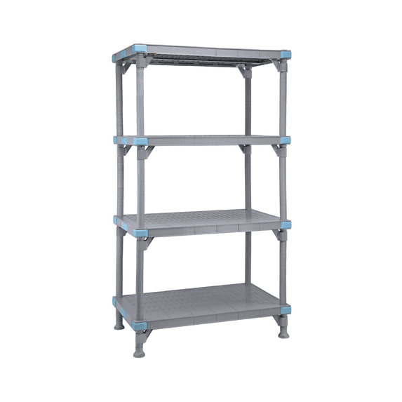 Quantum Storage Systems QP184274SS-4 Millenia Adjustable Solid Plastic 4 Shelves 74" H x 42" W x 18" D