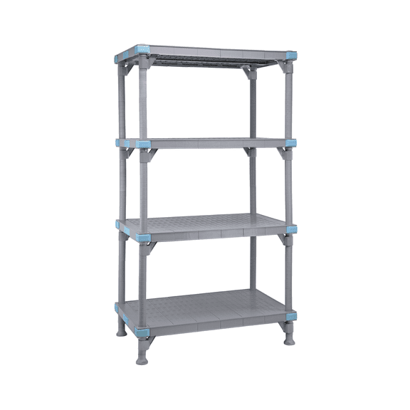 Quantum Storage Systems QP216074SS-4 Millenia Adjustable Solid Plastic 4 Shelves 74" H x 60" W x 21" D