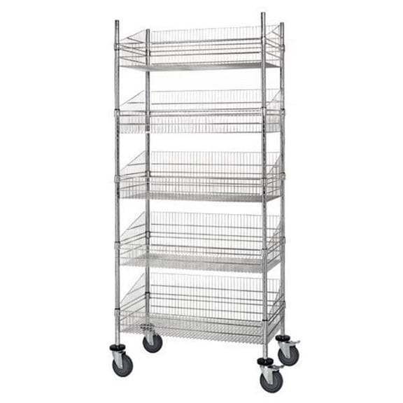 Quantum Storage WRC74-BSK2436C-5 5 Post Basket Units - Chrome, 24 x 36 in.