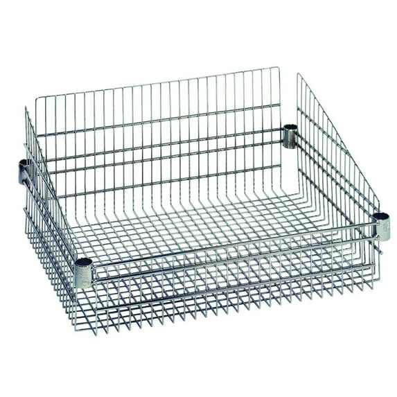 Quantum Storage Systems Shelving Unit, Basket in Carbon Steel Material, Chrome Color