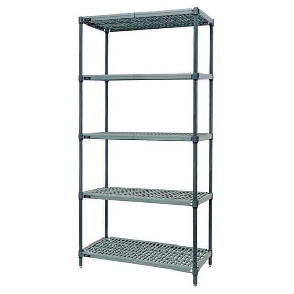 Quantum Storage Systems WR74-2460WPM-5 Wire Plastic Mat Shelving Unit - 60 x 24 x 74 in.