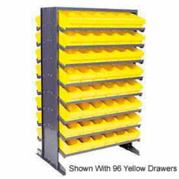 Quantum Storage Systems B382251 QPRD-567 Double Sided Rack with 88 Red Euro Drawers - 24 x 36 x 60 in.