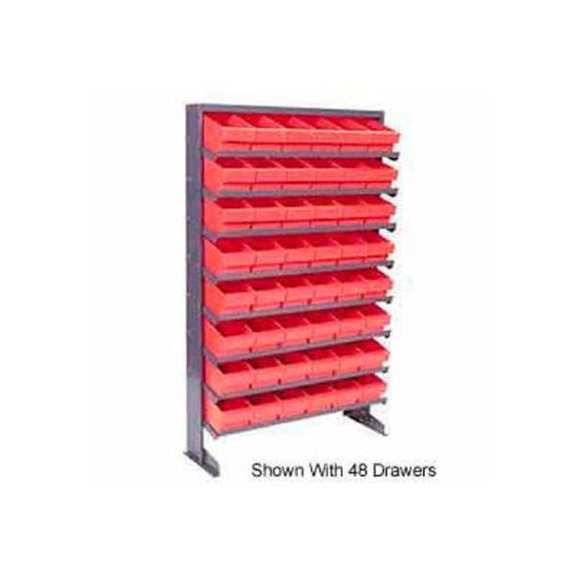 Quantum Storage Systems B382155 QPRS-701 Single Sided Rack with 32 Gray Euro Drawers - 12 x 36 x 60 in.