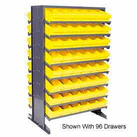Quantum Storage Systems B382171 QPRD-801 Double Sided Rack with 48 Yellow Euro Drawers - 24 x 36 x 60 in.