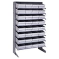 thumbnail image 1 of Pick Rack, slopped, single sided, 18"D x 36"W x 60"H, 400 lbs. capacity, includes: (8) shelves and (32) QED606 gray bins, galvanized steel, 1 of 1
