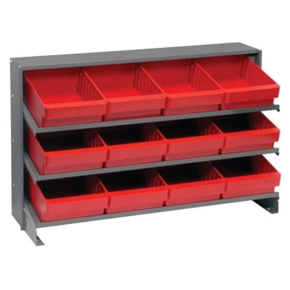 Quantum Storage Systems B382209 QPRHA-701 Bench Rack with 12 Red Euro Drawers - 12 x 36 x 21 in.