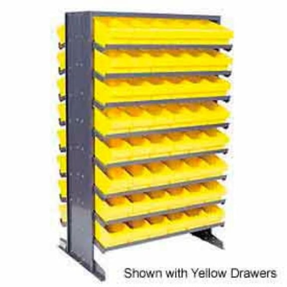 Quantum Storage Systems B382096 QPRD-601 Double Sided Rack with 96 Blue Euro Drawers - 24 x 36 x 60 in.