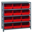 thumbnail image 1 of Quantum Storage Systems 268998RD 1839-210 Steel Shelving with 12 6 in. Shelf Bins, Red - 36 x 18 x 39 in., 1 of 1