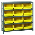 thumbnail image 1 of Quantum Storage Systems 268990YL 1239-209 Steel Shelving with 12 6 in. Shelf Bins, Yellow - 36 x 12 x 39 in., 1 of 1