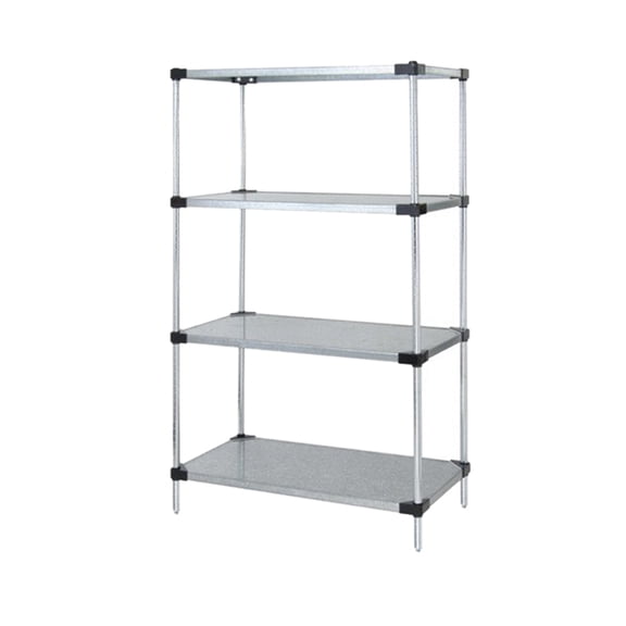 Quantum Storage Systems Solid Shelving 4-Shelf Starter Units-Galvanized Steel - 18" X 30" X 54"