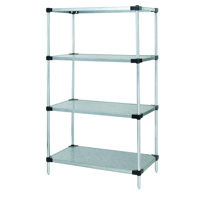 Quantum Storage Systems Shelving Unit, Solid in Carbon Steel Material, Galvanized Color