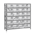 thumbnail image 1 of Quantum Storage Systems 1239-107CL Solid Heavy Duty 7 Shelves 39" H x 36" W x 12" D with 24 Clear Bins 12" L x 9" W x 4" H, 1 of 1