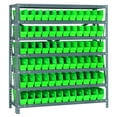 thumbnail image 1 of Quantum Storage Systems 1239-100GN Steel Shelving Unit with 4" Shelf Bins, 12" D x 36" W x 39" H, Green, 1 of 1