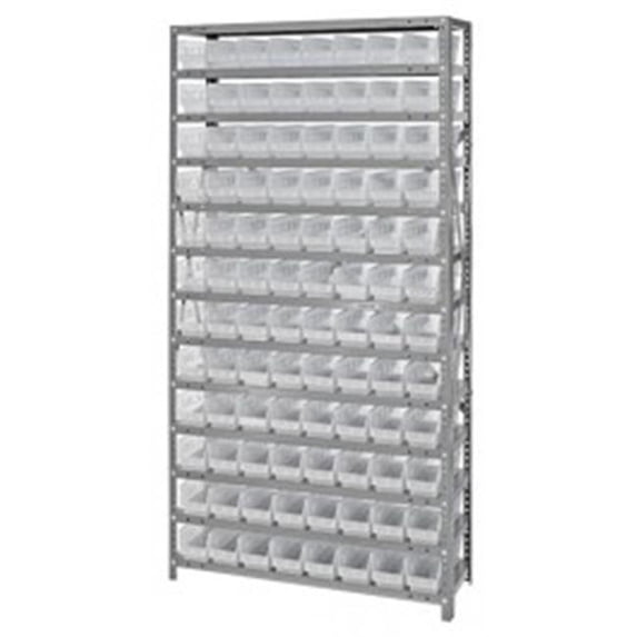 Quantum Storage 1875-103CL Shelf Unit With 96 Bins, Clear