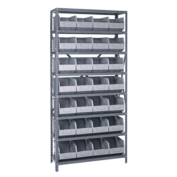 Quantum Storage Systems Shelving Unit, Solid in Carbon Steel Material, Galvanized Color