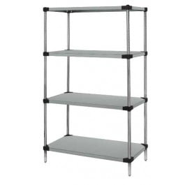 Quantum Storage Systems WR86-2148SG Starter Kit Solid Galvanized Steel 4 Shelves 86" H x 48" W x 21" D