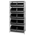 thumbnail image 1 of Quantum Storage Systems 268943BK QSBU-270 Steel Shelving with 10 Giant Stacking Bins, Black - 18 x 36 x 75 in., 1 of 1