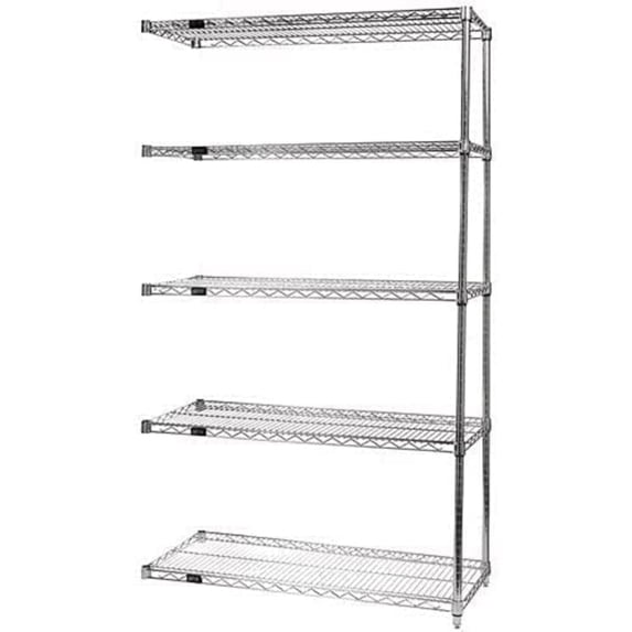 Quantum Storage Systems Wire 5 Shelf ADD-ON KIT Chrome 74in